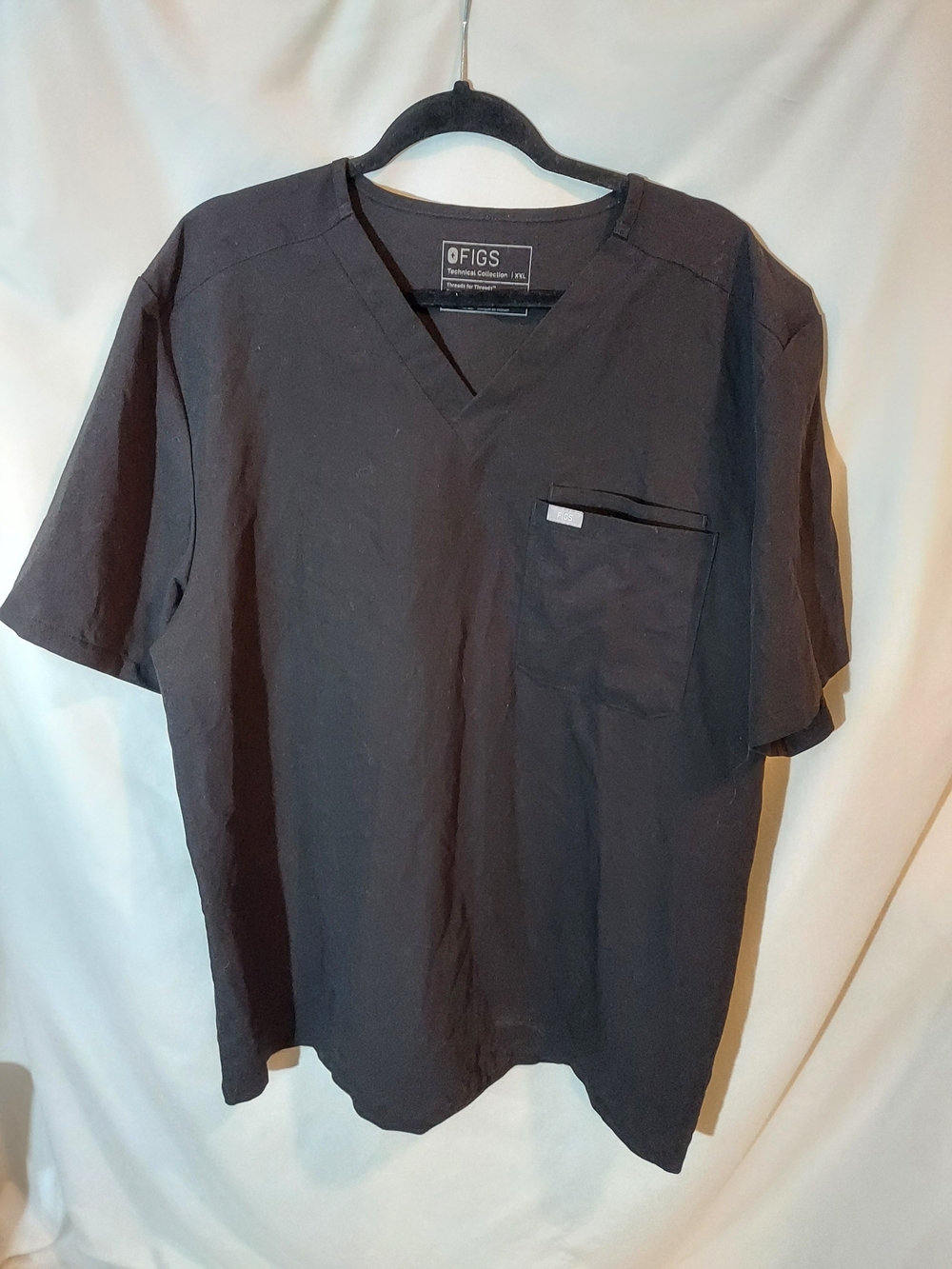 Men's Leon Three-Pocket Scrub Top - Black Size XXL